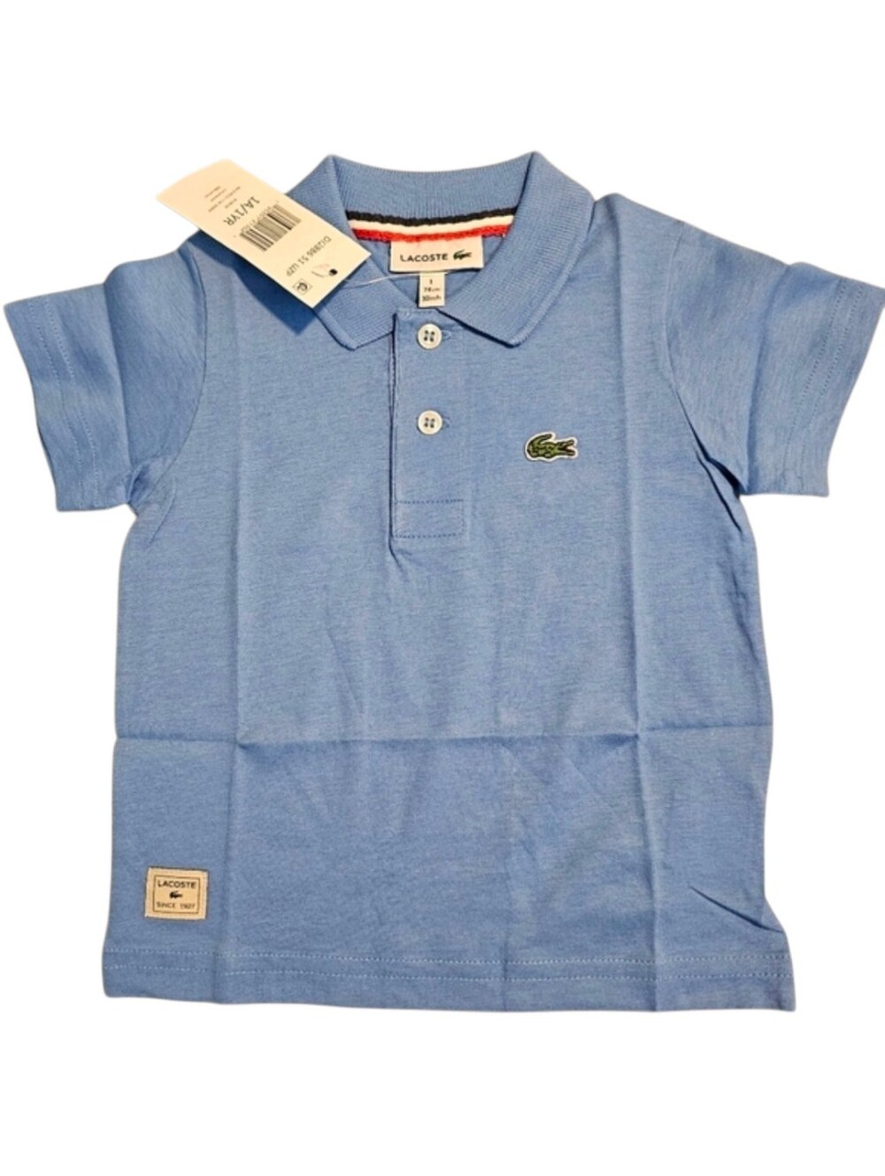 ​Lacoste Baby Boy Short Sleeve Classic Cotton Polo Shirt Blue Size 1 / 1A 1YR